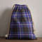 Tartan Style Drawstring bag, Tartan Style Gym Sack, Scottish Dunlop Clan Crest Tartan Gym Sack Drawstring bag