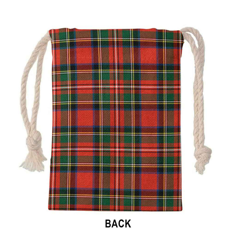 Tartan Style Drawstring bag, Tartan Style Gym Sack, Scottish Dennistoun Clan Crest Tartan Gym Sack Drawstring bag