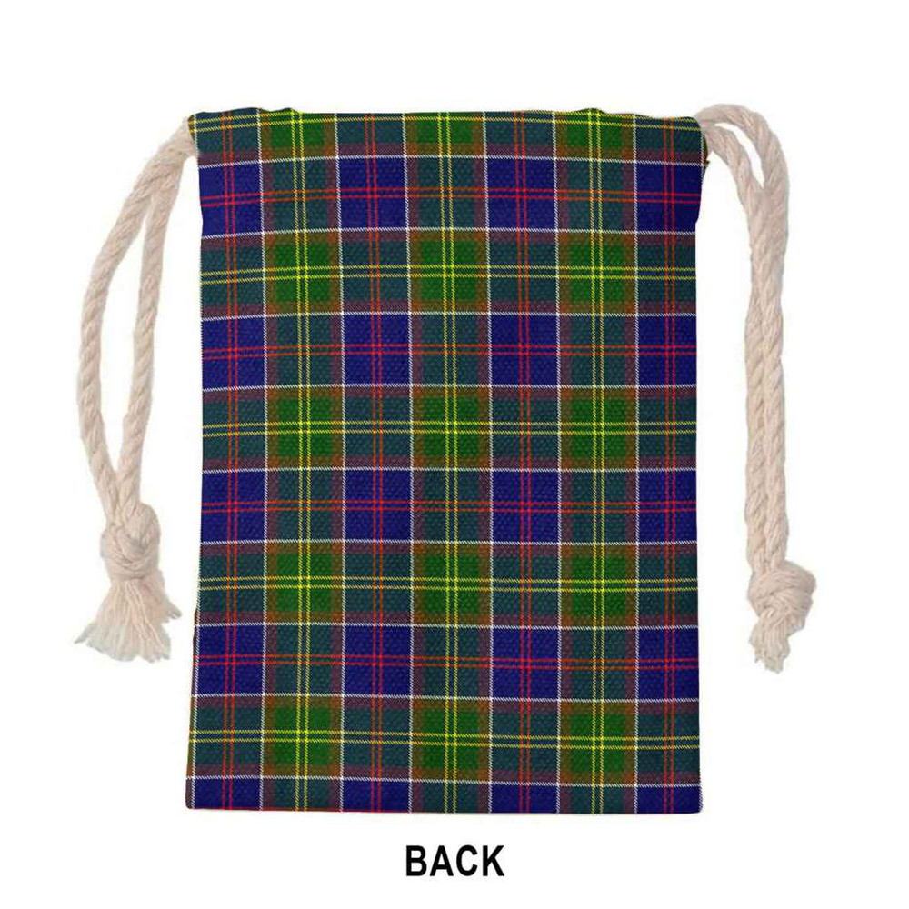 Tartan Style Drawstring bag, Tartan Style Gym Sack, Scottish Dalrymple Clan Crest Tartan Gym Sack Drawstring bag