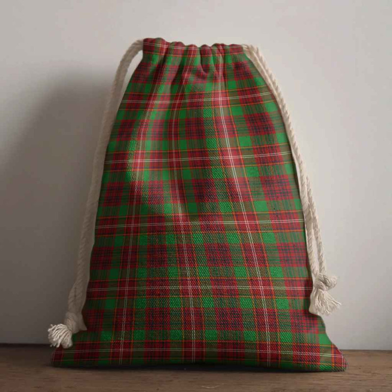 Tartan Style Drawstring bag, Tartan Style Gym Sack, Scottish Ainslie Clan Tartan Gym Sack Drawstring bag