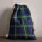 Tartan Style Drawstring bag, Tartan Style Gym Sack, Scottish Bannerman Clan Crest Tartan Gym Sack Drawstring bag