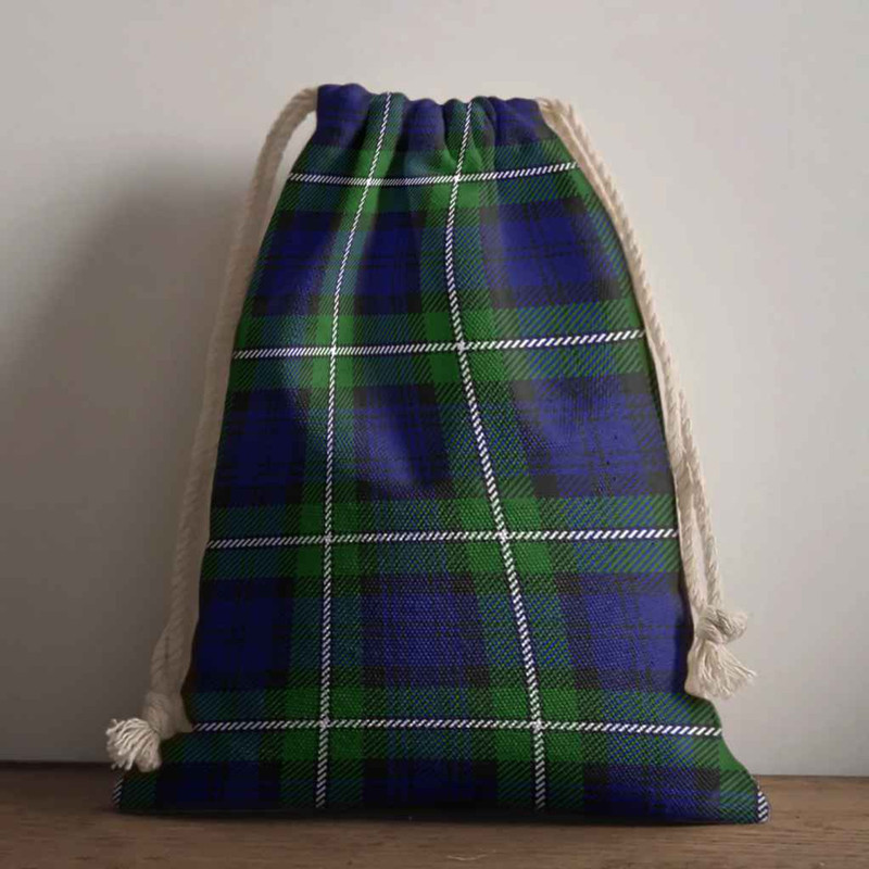 Tartan Style Drawstring bag, Tartan Style Gym Sack, Scottish Bannerman Clan Crest Tartan Gym Sack Drawstring bag