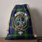 Tartan Style Drawstring bag, Tartan Style Gym Sack, Scottish Bannerman Clan Crest Tartan Gym Sack Drawstring bag