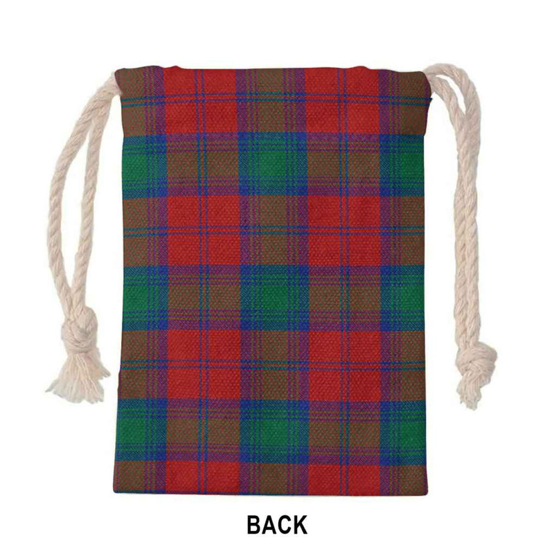 Tartan Style Drawstring bag, Tartan Style Gym Sack, Scottish Byres Clan Crest Tartan Gym Sack Drawstring bag