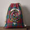 Tartan Style Drawstring bag, Tartan Style Gym Sack, Scottish Byres Clan Crest Tartan Gym Sack Drawstring bag