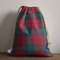 Tartan Style Drawstring bag, Tartan Style Gym Sack, Scottish Byres Clan Crest Tartan Gym Sack Drawstring bag