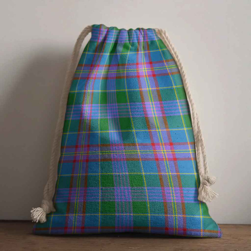 Tartan Style Drawstring bag, Tartan Style Gym Sack, Scottish Ralston Clan Crest Tartan Gym Sack Drawstring bag