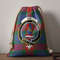 Tartan Style Drawstring bag, Tartan Style Gym Sack, Scottish Mar Clan Crest Tartan Gym Sack Drawstring bag