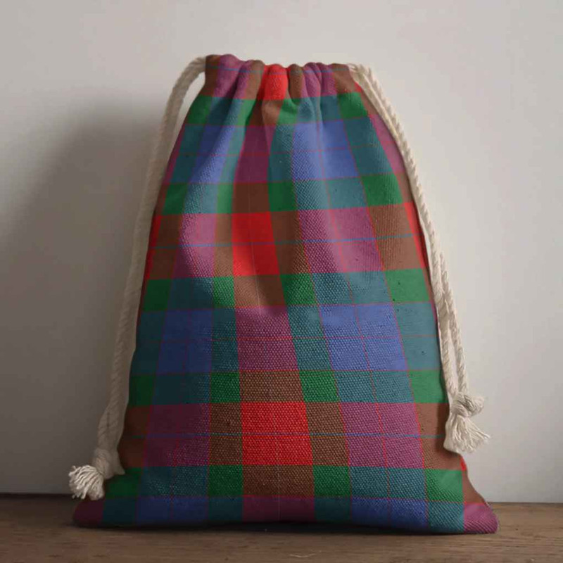 Tartan Style Drawstring bag, Tartan Style Gym Sack, Scottish Mar Clan Crest Tartan Gym Sack Drawstring bag
