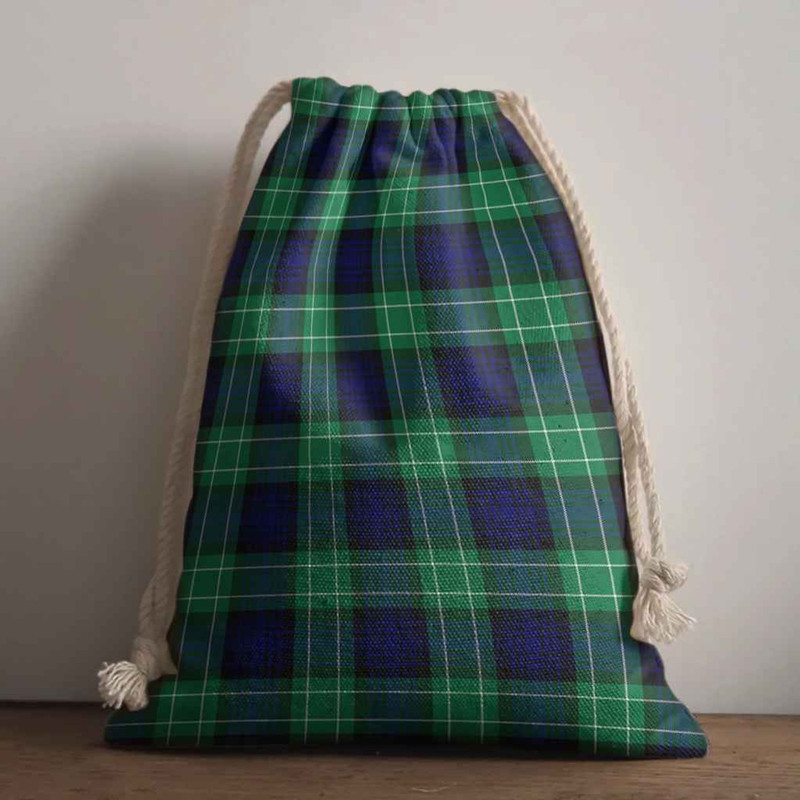 Tartan Style Drawstring bag, Tartan Style Gym Sack, Scottish Abercrombie Clan Crest Tartan Gym Sack Drawstring bag
