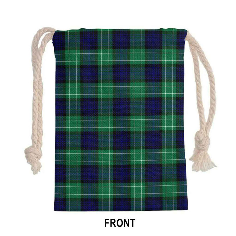 Tartan Style Drawstring bag, Tartan Style Gym Sack, Scottish Abercrombie Clan Crest Tartan Gym Sack Drawstring bag