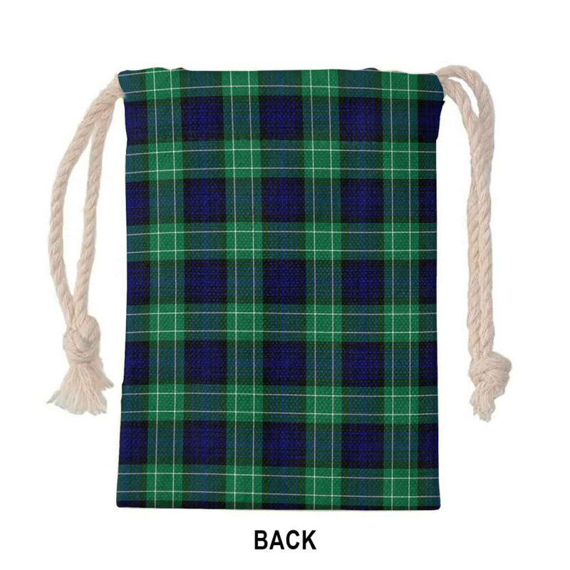 Tartan Style Drawstring bag, Tartan Style Gym Sack, Scottish Abercrombie Clan Crest Tartan Gym Sack Drawstring bag