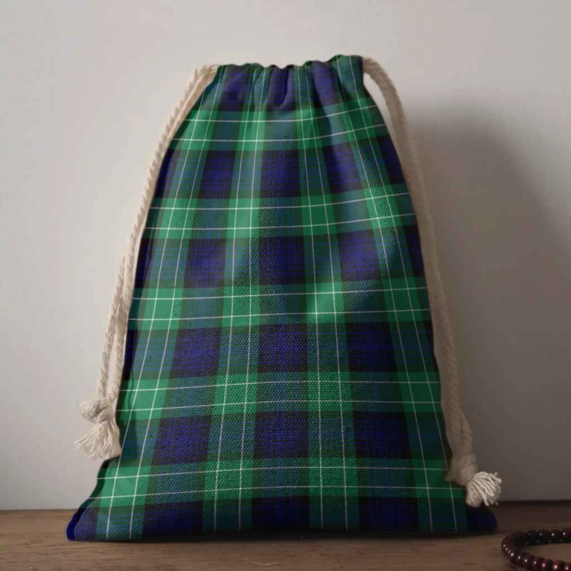 Tartan Style Drawstring bag, Tartan Style Gym Sack, Scottish Abercrombie Clan Crest Tartan Gym Sack Drawstring bag