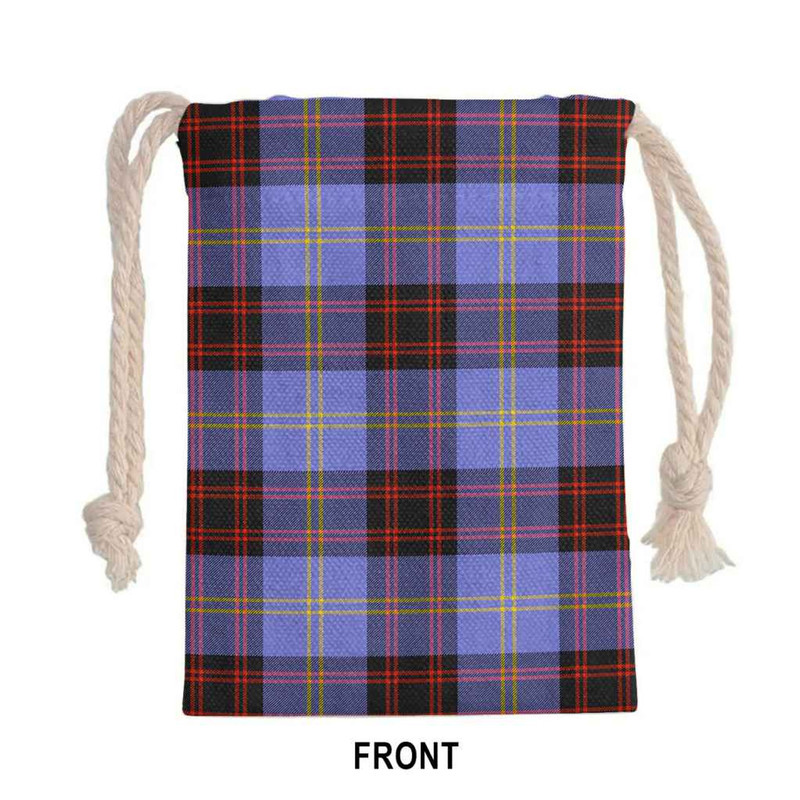 Tartan Style Drawstring bag, Tartan Style Gym Sack, Scottish Rutherford Clan Crest Tartan Gym Sack Drawstring bag