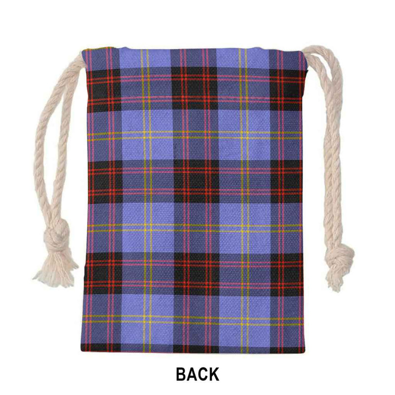 Tartan Style Drawstring bag, Tartan Style Gym Sack, Scottish Rutherford Clan Crest Tartan Gym Sack Drawstring bag