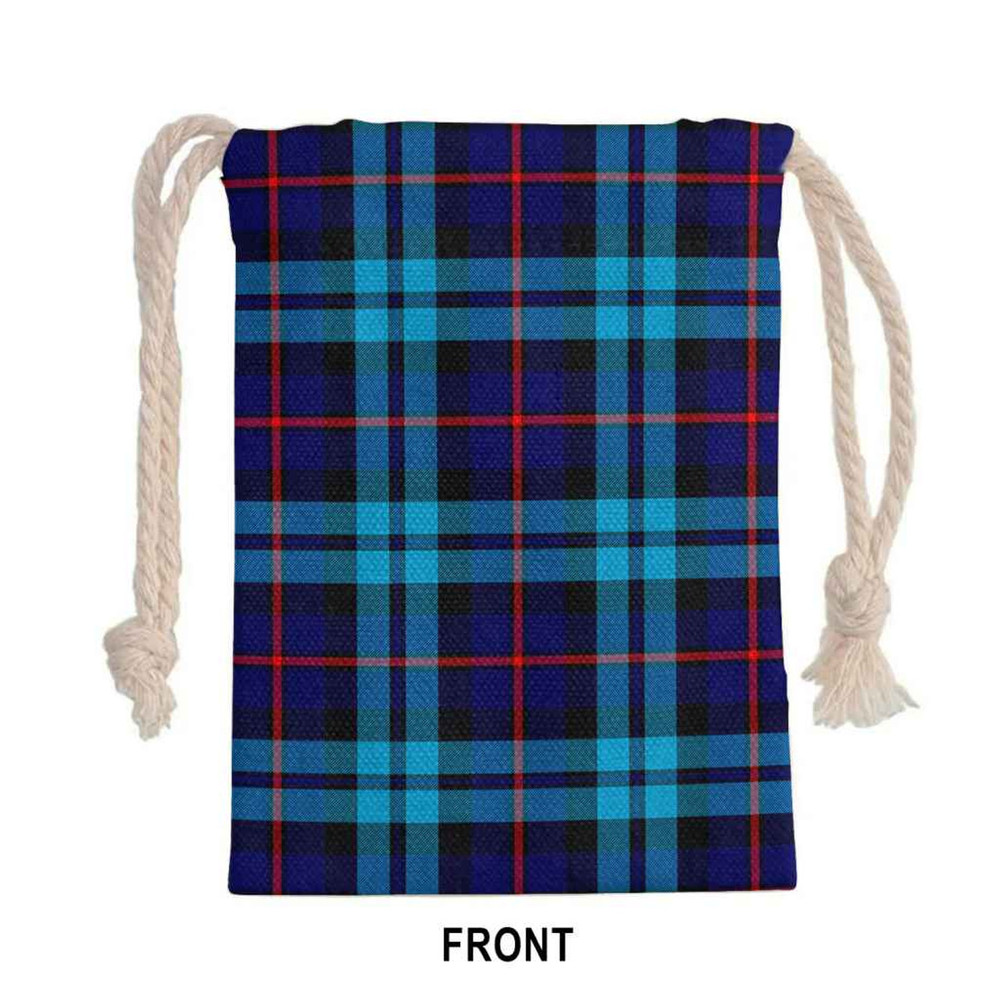 Tartan Style Drawstring bag, Tartan Style Gym Sack, Scottish McCorquodale Clan Crest Tartan Gym Sack Drawstring bag