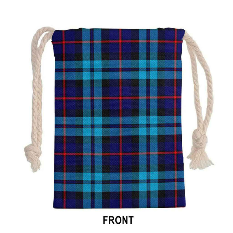 Tartan Style Drawstring bag, Tartan Style Gym Sack, Scottish McCorquodale Clan Crest Tartan Gym Sack Drawstring bag