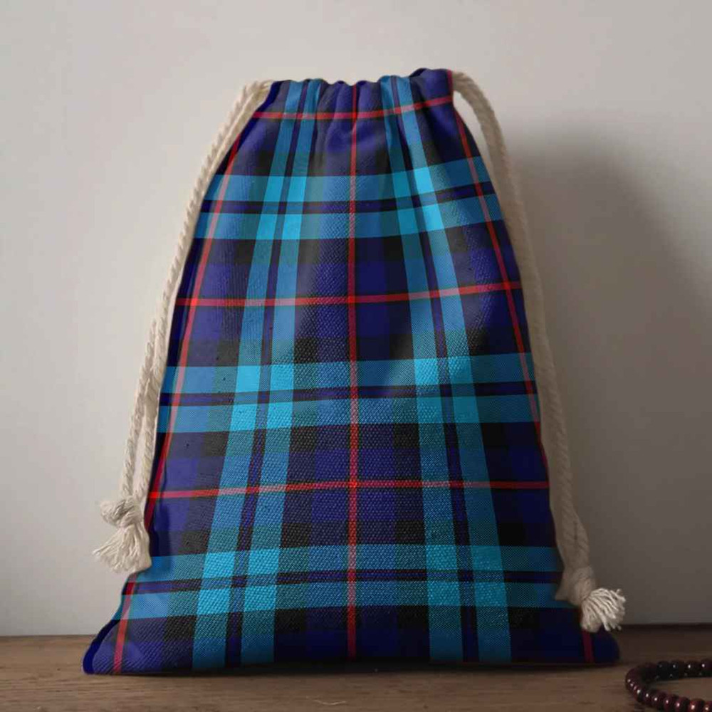 Tartan Style Drawstring bag, Tartan Style Gym Sack, Scottish McCorquodale Clan Crest Tartan Gym Sack Drawstring bag