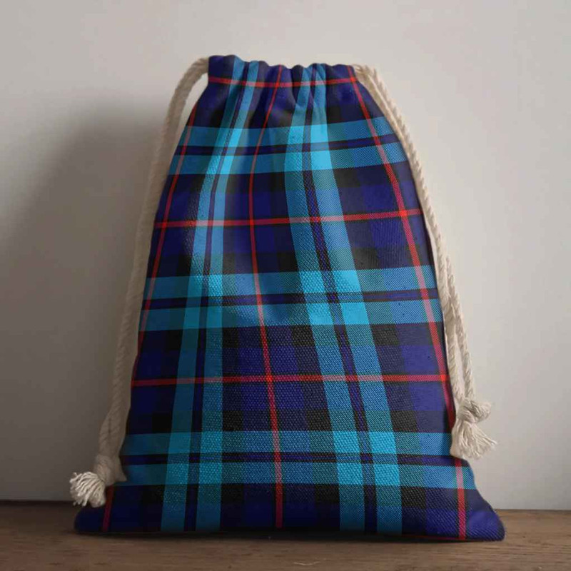 Tartan Style Drawstring bag, Tartan Style Gym Sack, Scottish McCorquodale Clan Crest Tartan Gym Sack Drawstring bag