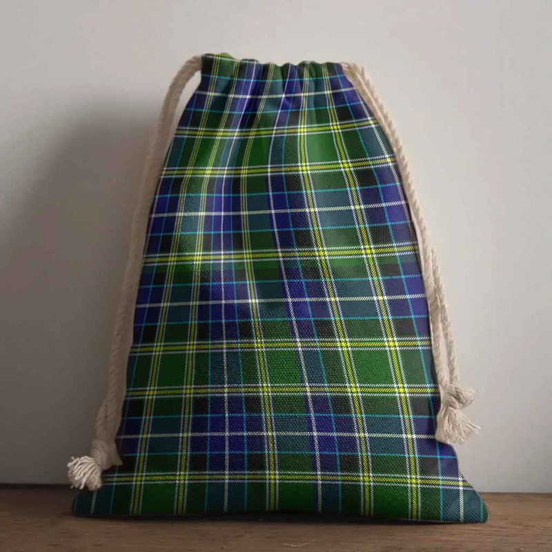 Tartan Style Drawstring bag, Tartan Style Gym Sack, Scottish MacKellar Clan Crest Tartan Gym Sack Drawstring bag