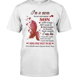 i miss him next to me shirt, mom shirt, mother's day shirt. gift for mom shirt, unisex t-shirt