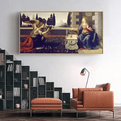 annunciation by leonardo da vinci canvas wall art painting