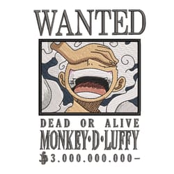 wanted luffy gear 5 embroidery design download file