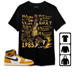 jordan 1 yellow ochre unisex shirt, kid, toddler, sweatshirt, hoodie, mj accolades sneaker