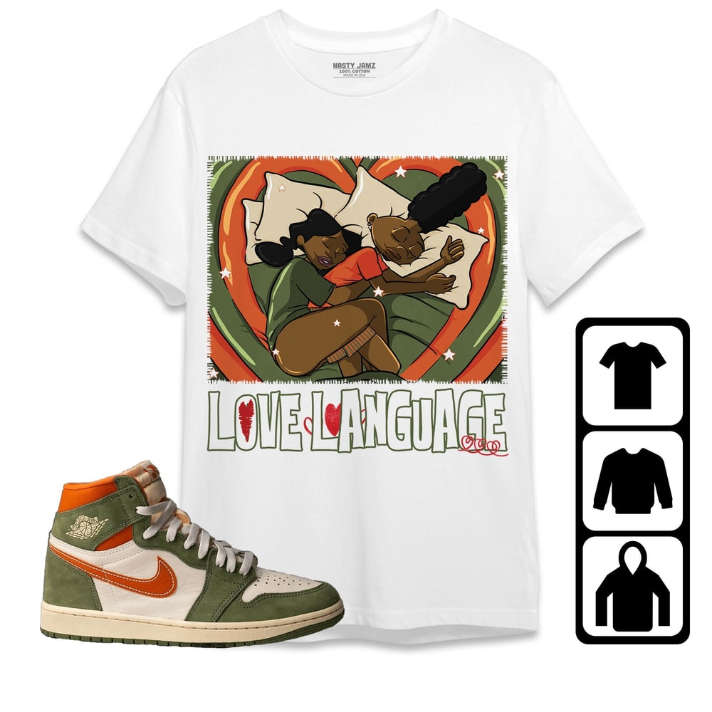 Luv Language Unisex Tees Jordan 1 High OG Celadon Sweatshirt to Match Sneaker, Outfit High OG Celadon Birthday Gift.jpg