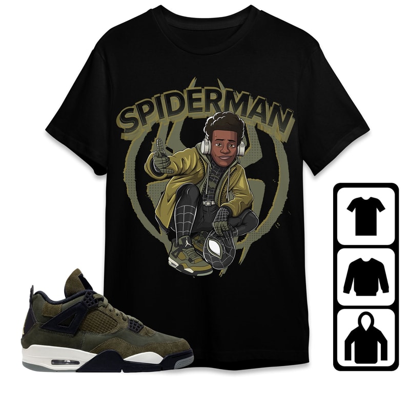 Spiderman Miles Unisex Tees Jordan 4 SE Craft Medium Olive Sweatshirt Match Sneaker,Outfit Craft Medium Olive Birthday hoodie Gift Firends.jpg