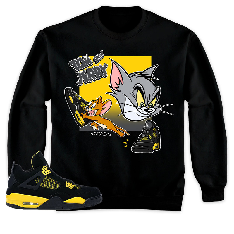 Jordan 4 Thunder Unisex Hoodie, Cat And Mouse Sneakers Tees 4 Thunder Jordan, Outfit match 4s Thunder Sweatshirt.jpg