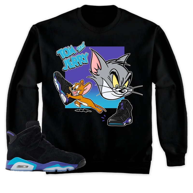 Jordan 6 Aqua Unisex Hoodie, Cat And Mouse Sneakers Tees 6 Aqua Jordan, Outfit match Jordan 6 Aqua Sweatshirt.jpg