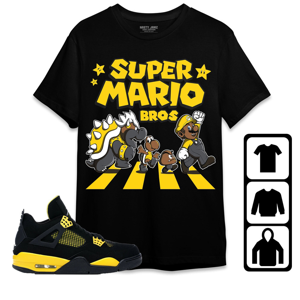 Super Bros Trip Unisex Tees Jordan 4 Thunder, Sweatshirt to match Sneaker, Outfit Birthday Gift Friends.jpg