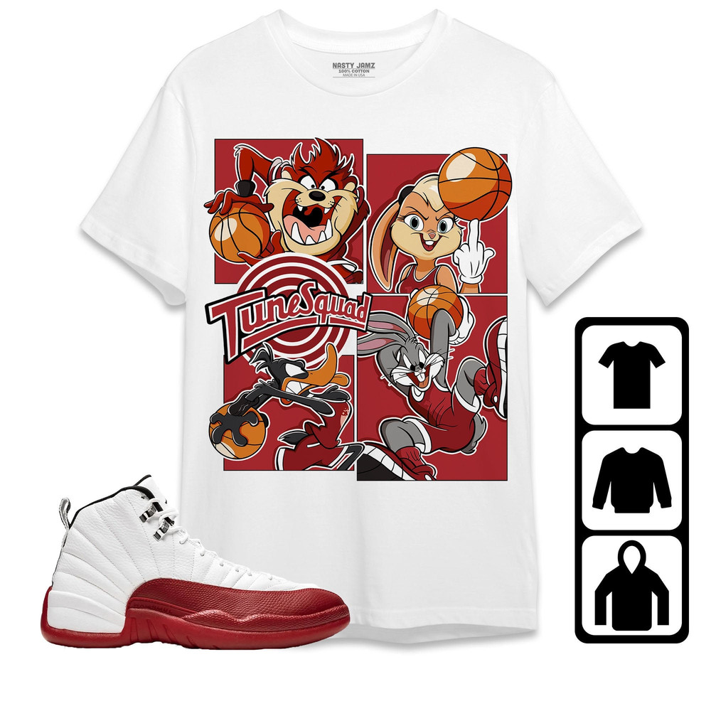 Bunny Basketball Team Unisex Tees Jordan 12 Cherry, Shirt to match Sneaker, Outfit Party match Cherry 12s Hoodie.jpg