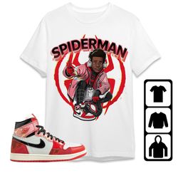 aj 1 spiderman across the spider-verse unisex t-shirt, tee, sweatshirt, hoodie, spiderman miles