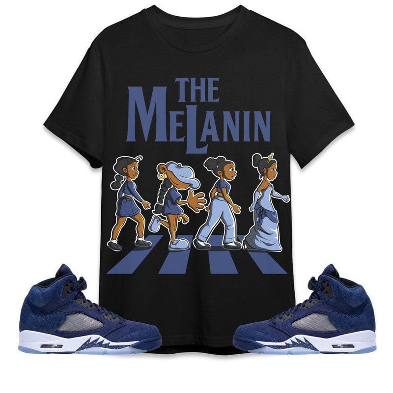 The Melanin Unisex Tees Jordan 5 Midnight Navy Sweatshirt to match Sneaker, Outfit Birthday Girl match Jordan Tees.jpg