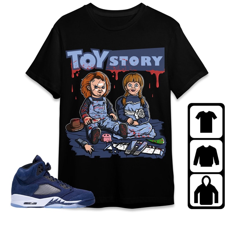 Horror Toys Unisex Tees Jordan 5 Midnight Navy Sweatshirt To Match Sneaker, Outfit Hoodie match Midnight Navy 5s Birthday Gift.jpg