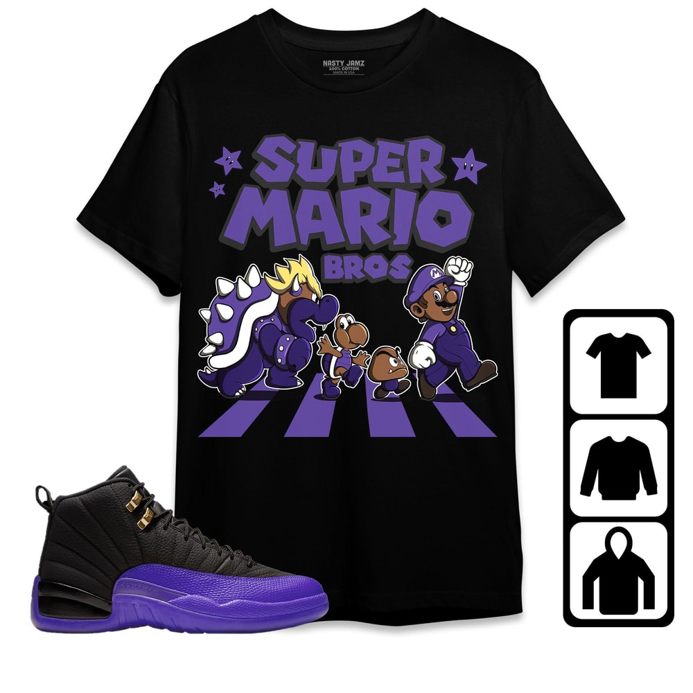 Super Bros Trip Unisex Tees Jordan 12 Field Purple, Sweatshirt to match Sneaker, Outfit Birthday Gift Friends.jpg