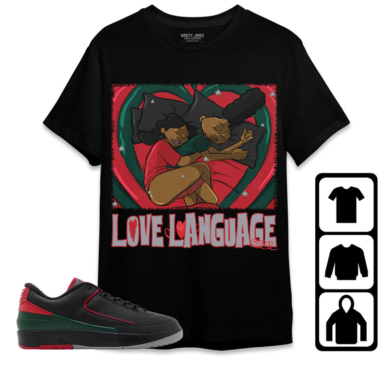 Luv Language Unisex Tees Jordan 2 Low Christmas Sweatshirt to Match Sneaker, Outfit Birthday match AJ Low Christmas 2s.jpg