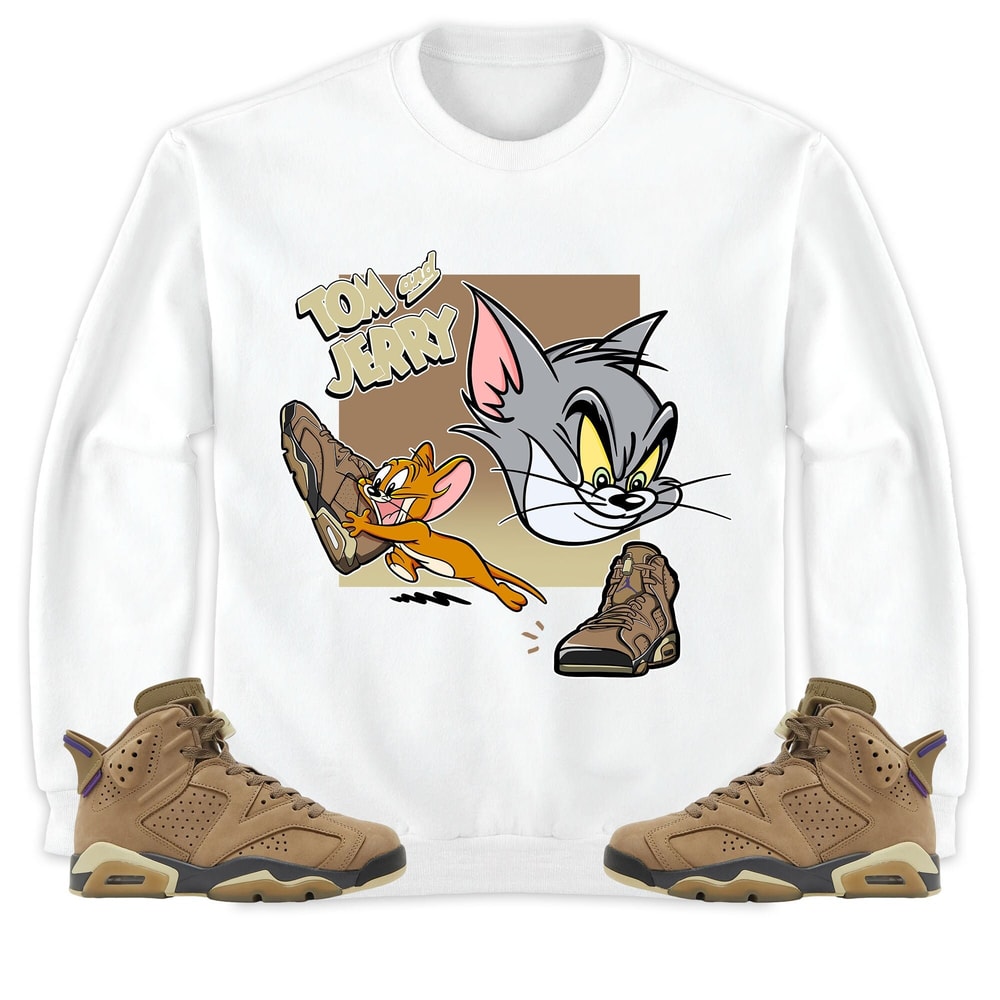 Cat And Mouse Sneakers Unisex Sweatshirt Jordan 6 Gore-Tex Brown Kelp Tees Birthday Boy Gift, Outfit Jordan Gore-Tex Brown Kelp 6s Hoodie.jpg