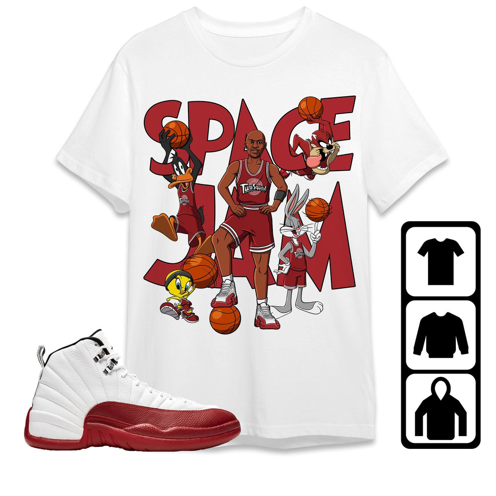 AJ 12 Cherry Unisex T-Shirt, Tee, Sweatshirt, Hoodie MJ Tune Squad, Shirt To Match Sneaker.jpg