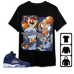bunny basketball team unisex tees, jordan 5 midnight navy match sweatshirt