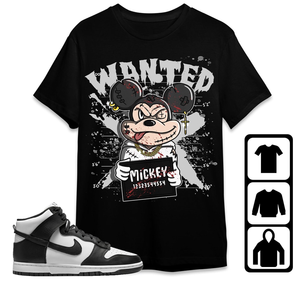 Dunk High Panda White Black Unisex T-Shirt, Tee, Sweatshirt, Hoodie, Wanted Mickey, Shirt To Match Sneaker.jpg