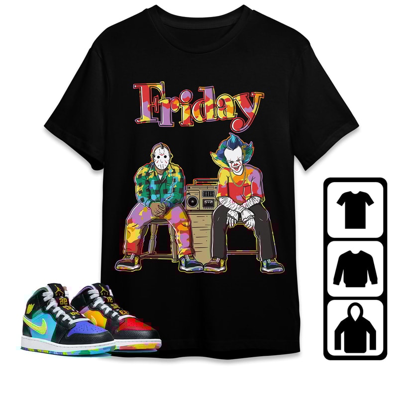 Horror Friday Unisex Tees Jordan 1 Mid GS Six Championships Sweatshirt to match Sneaker, Outfit match Jordan Birthday Gift Friends.jpg