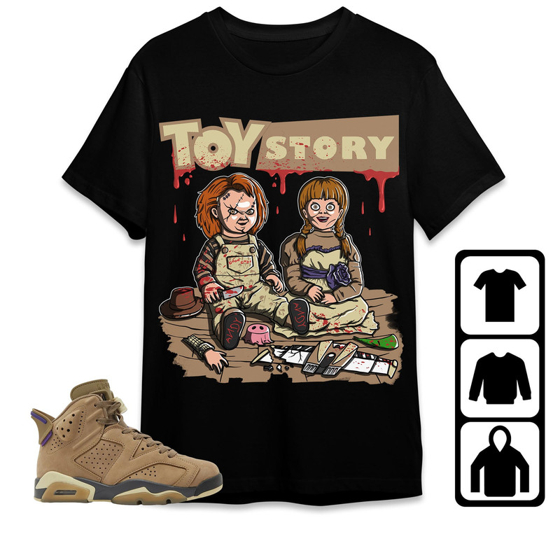 Horror Toys Unisex Tees Jordan 6 Gore-Tex Brown Kelp Sweatshirt To Match Sneaker, Outfit Hoodie match Gore-Tex Brown Kelp 6s Birthday Gift.jpg