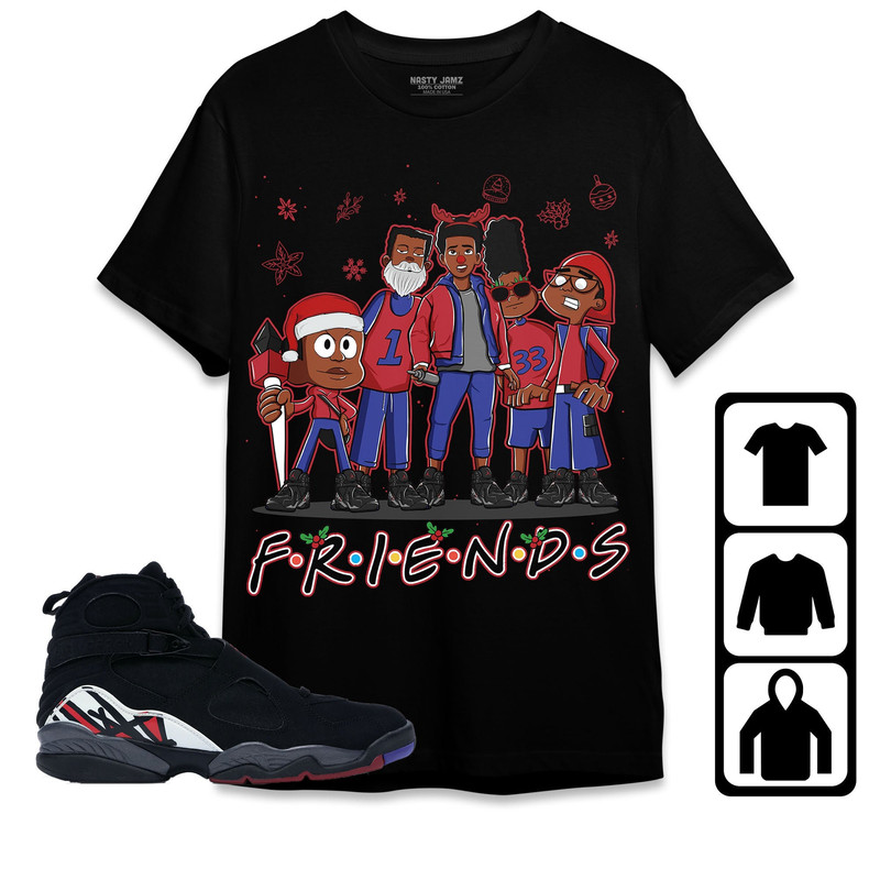 Melanin Boys Friends Xmas Unisex Tees Jordan 8 Playoffs, Sweatshirt to match Sneaker, Outfit Birthday Gift.jpg