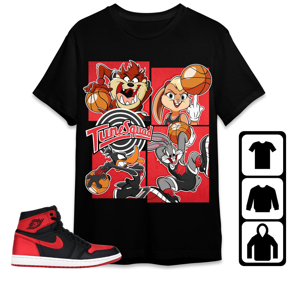 Bunny Basketball Team Unisex Tees, Jordan 1 Bred Satin Match Sweatshirt Birthday Gift, Outfit Bred Satin 1s Hoodie match Sneaker.jpg