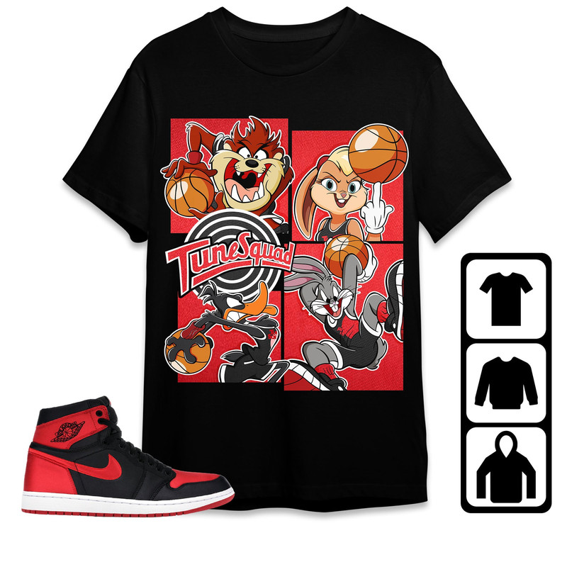 Bunny Basketball Team Unisex Tees, Jordan 1 Bred Satin Match Sweatshirt Birthday Gift, Outfit Bred Satin 1s Hoodie match Sneaker.jpg