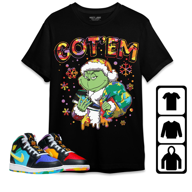 Jordan 1 Mid GS Six Championships Unisex Shirt, Kid, Toddler, Sweatshirt, Hoodie, Monster Got Em, Shirt To Match Sneaker.jpg