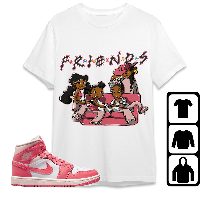 AJ 1 Mid Strawberries and Cream Unisex T-Shirt, Tee, Sweatshirt, Hoodie, Melanin Friends Sisters, Shirt To Match Sneaker.jpg
